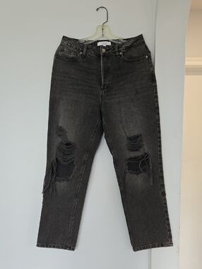 Dynamite Washed Black Distressed Boyfriend Jeans